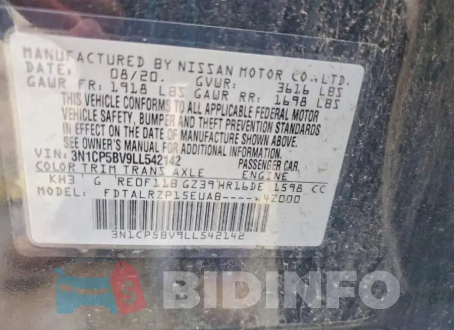 3N1CP5BV9LL542142 Photo# 12