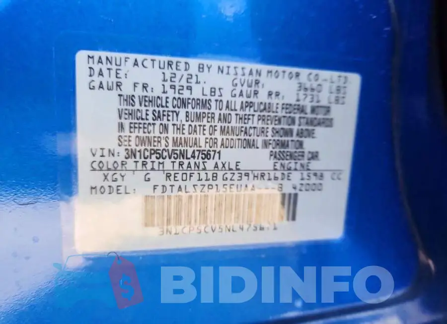 3N1CP5CV5NL475671 Photo# 13