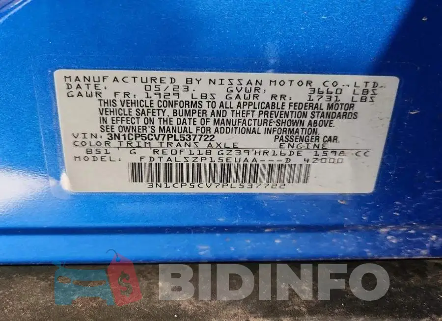 3N1CP5CV7PL537722 Photo# 13