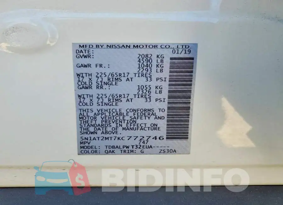 5N1AT2MT7KC772746 Photo# 12