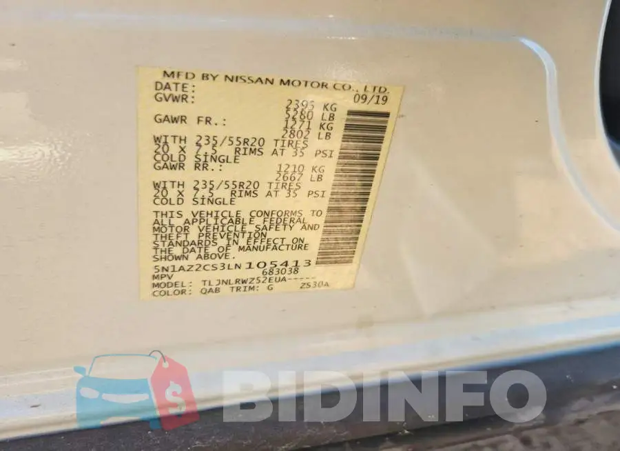 5N1AZ2CS3LN105413 Photo# 12