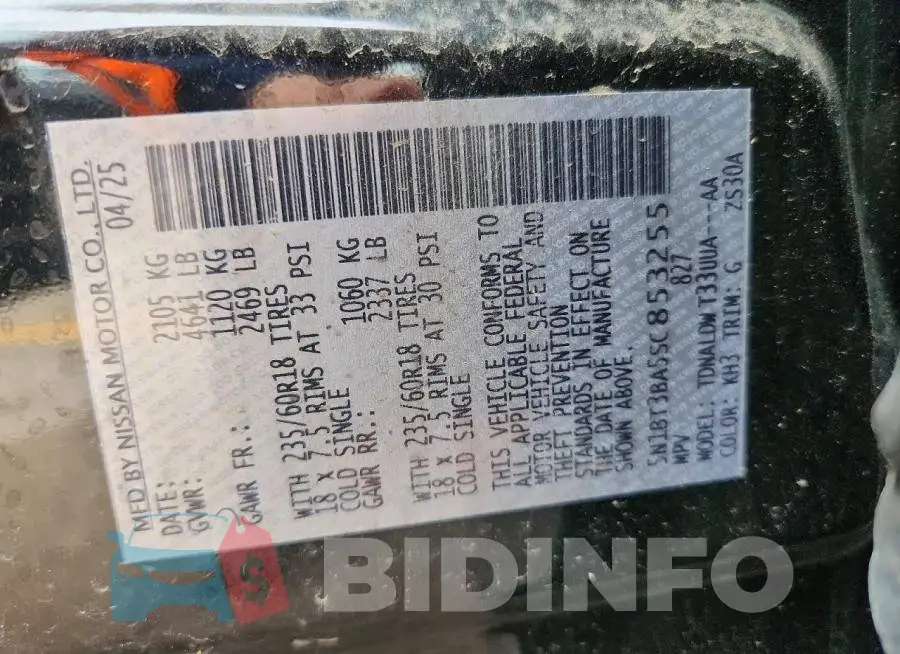 5N1BT3BA5SC853255 Photo# 12