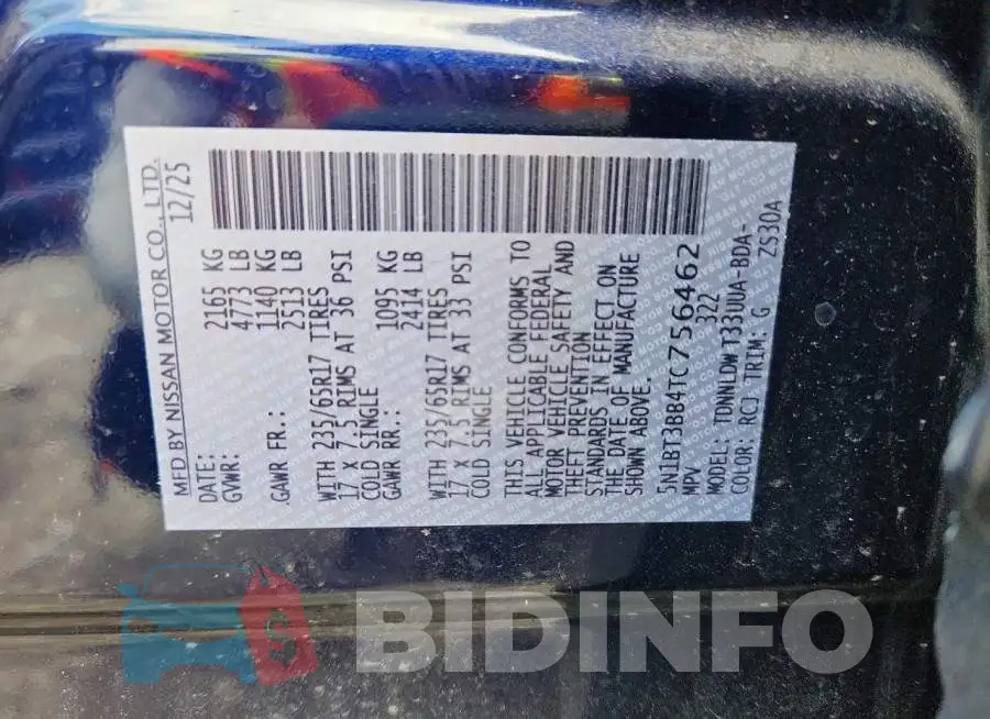 5N1BT3BB4TC756462 Photo# 13