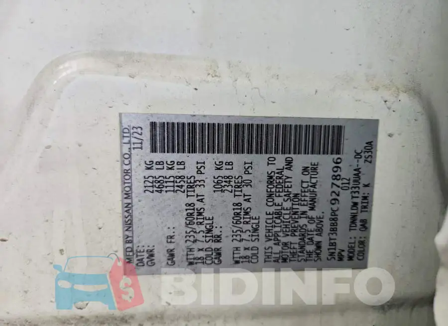 5N1BT3BB8PC927896 Photo# 13