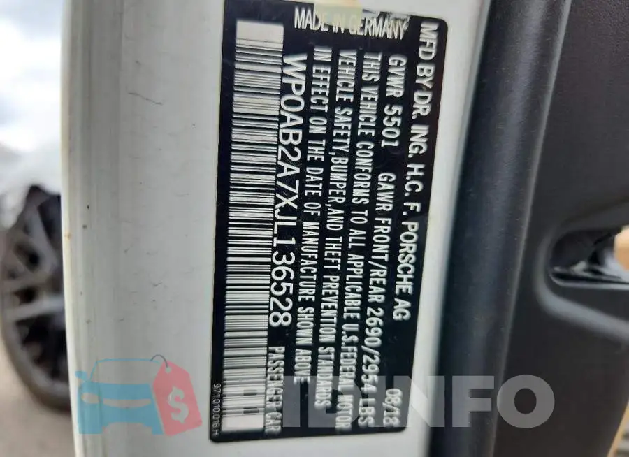 WP0AB2A7XJL136528 Photo# 13