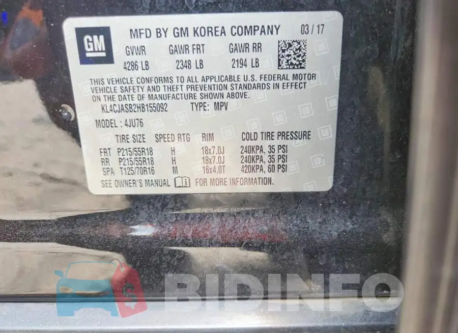 KL4CJASB2HB155092 Photo# 12