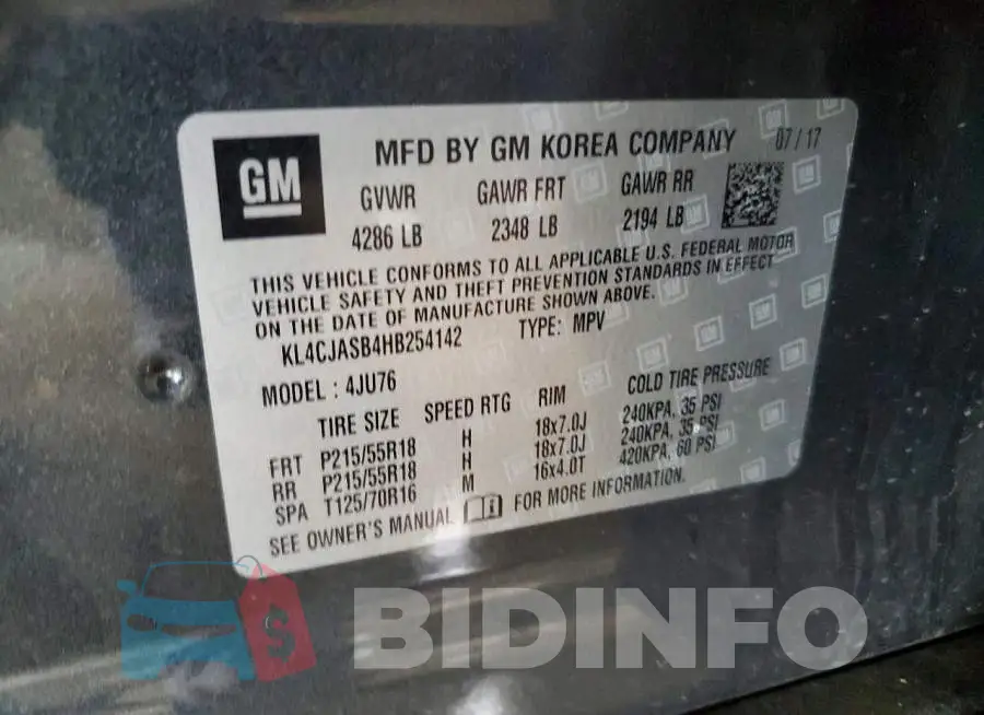 KL4CJASB4HB254142 Photo# 13