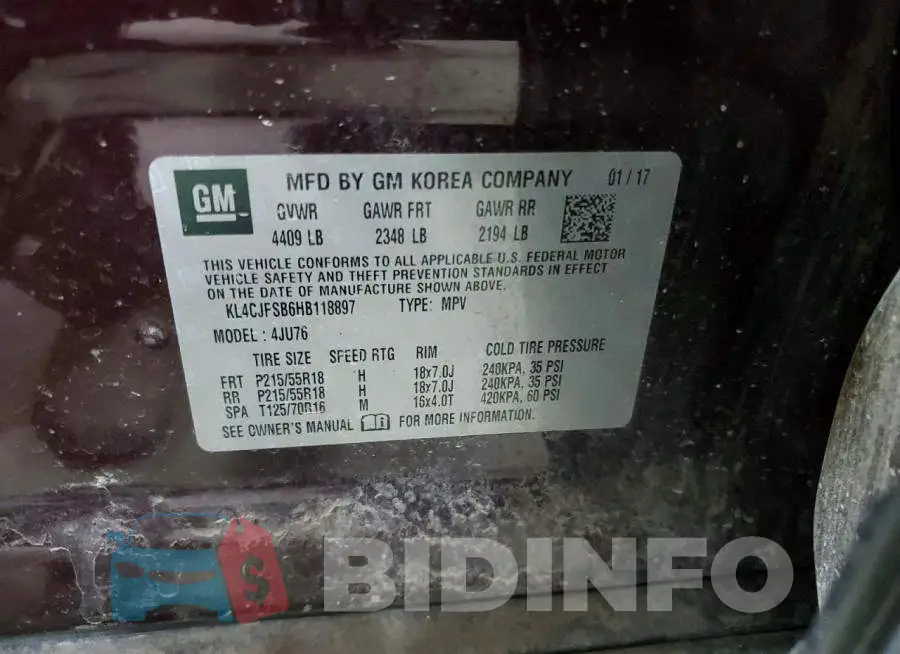 KL4CJFSB6HB118897 Photo# 13