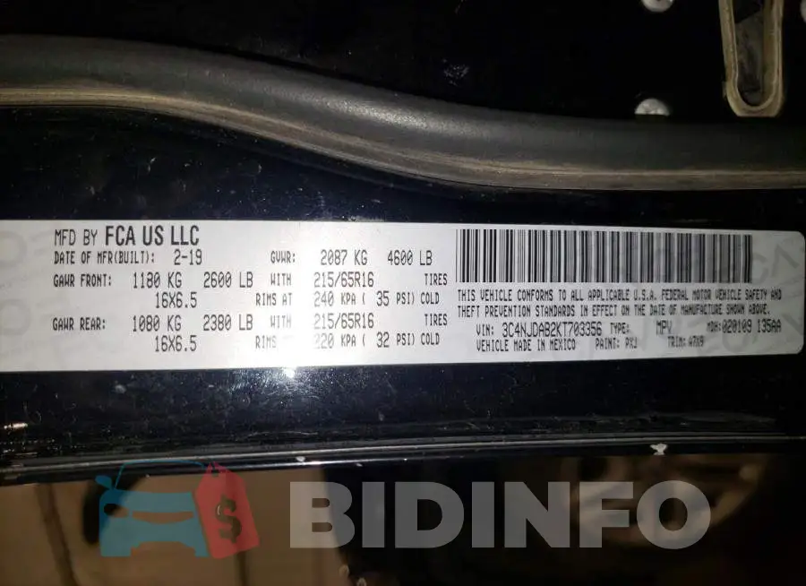 3C4NJDAB2KT703356 Photo# 13