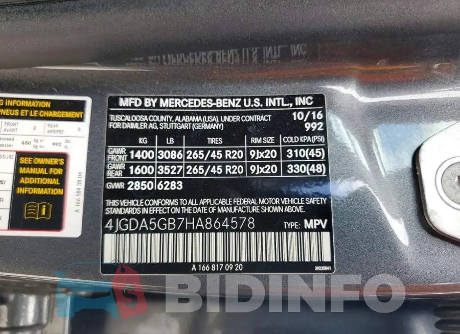 4JGDA5GB7HA864578 Photo# 13