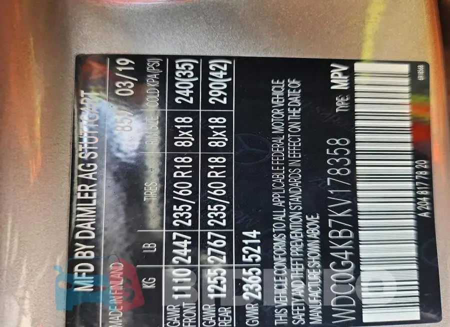 WDC0G4KB7KV178358 Photo# 13