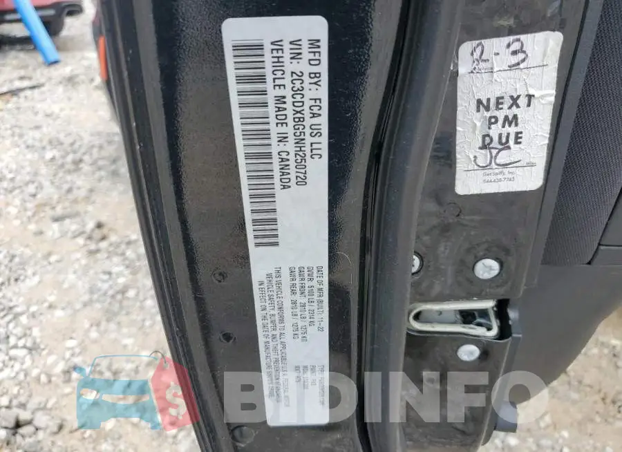 2C3CDXBG5NH250720 Photo# 12
