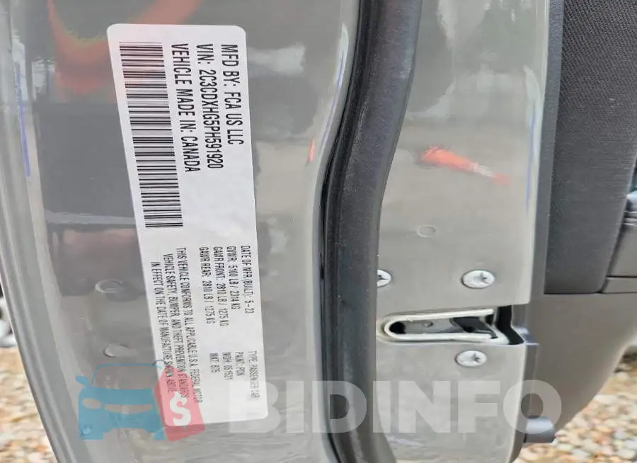 2C3CDXHG5PH591920 Photo# 12