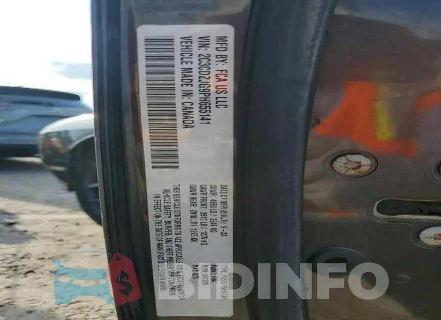 2C3CDZJG9PH655141 Photo# 13