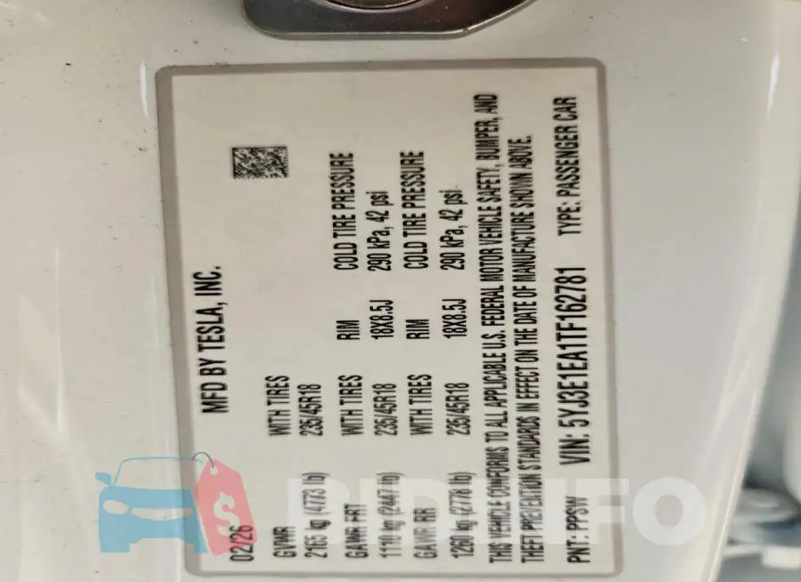 5YJ3E1EA1TF162781 Photo# 12