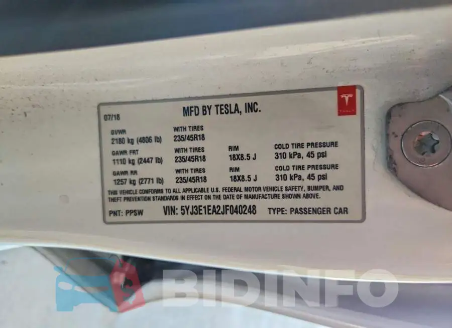 5YJ3E1EA2JF040248 Photo# 12