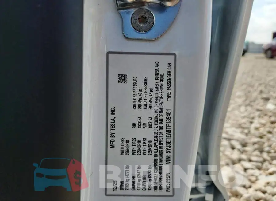5YJ3E1EA8TF139451 Photo# 12