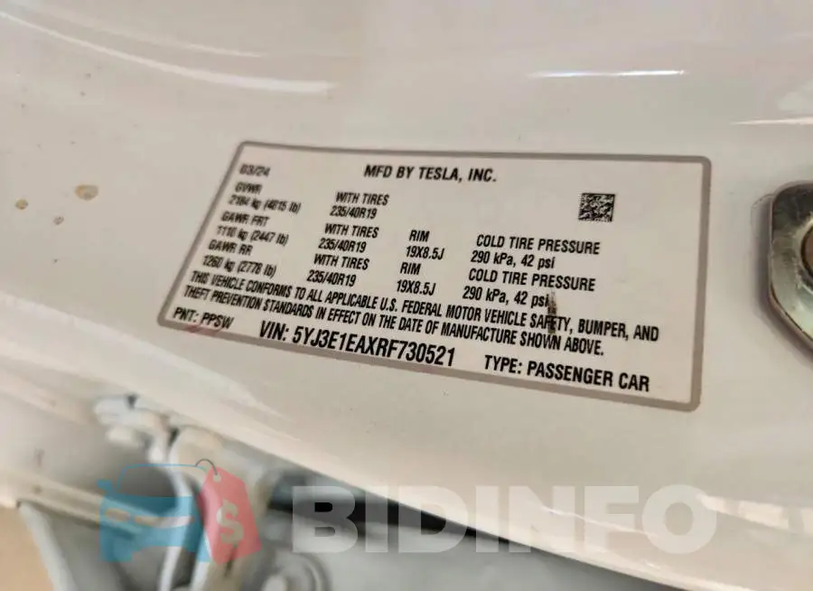 5YJ3E1EAXRF730521 Photo# 13