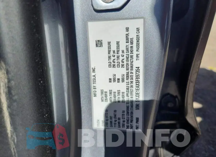 5YJ3E1EAXSF897354 Photo# 12