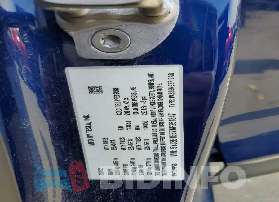 5YJ3E1EB7NF251847 Photo# 12