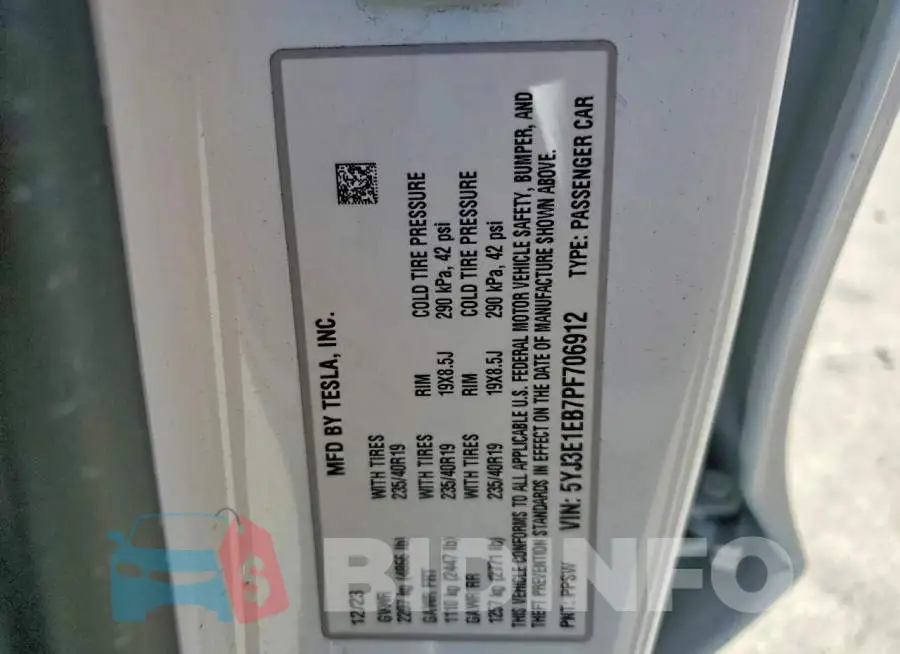 5YJ3E1EB7PF706912 Photo# 12