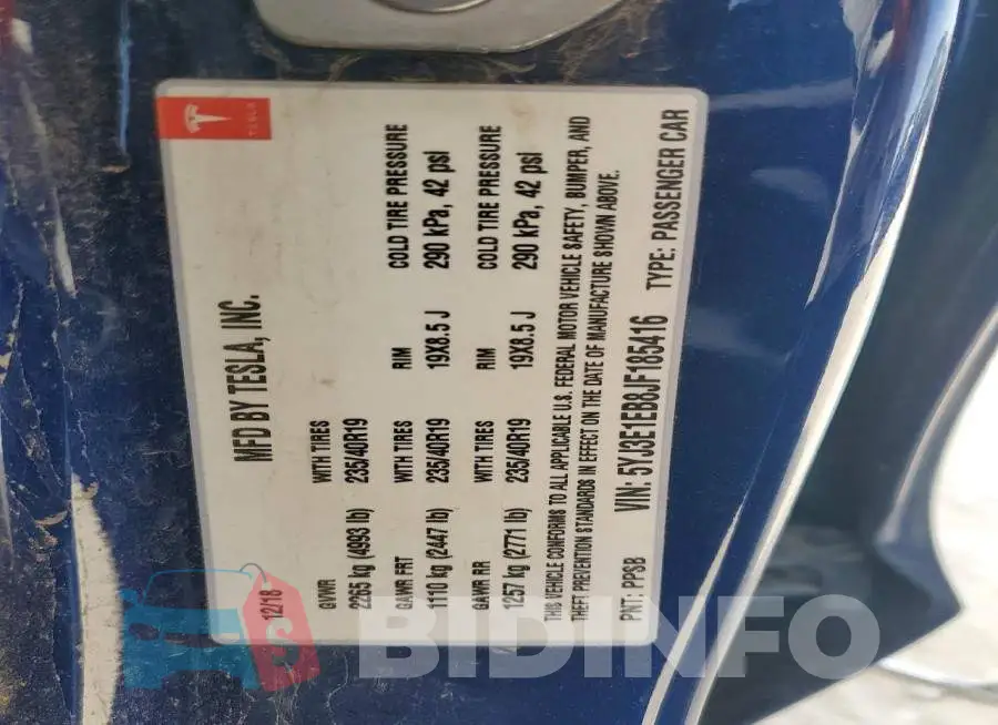 5YJ3E1EB8JF185416 Photo# 12