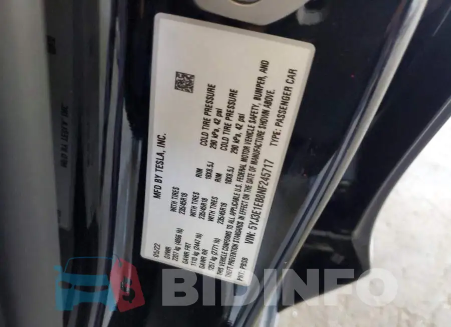 5YJ3E1EB8NF245717 Photo# 12