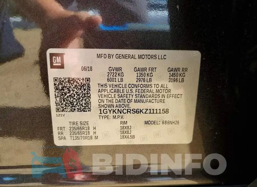 1GYKNCRS6KZ111158 Photo# 13