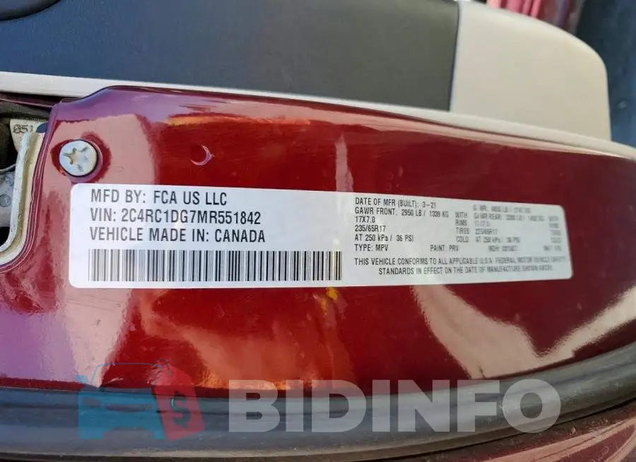 2C4RC1DG7MR551842 Photo# 13