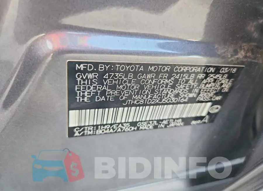 JTHC81D2XJ5030164 Photo# 12