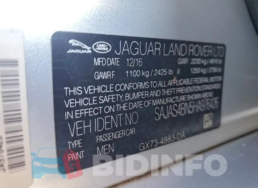 SAJAS4BN5HA976426 Photo# 13