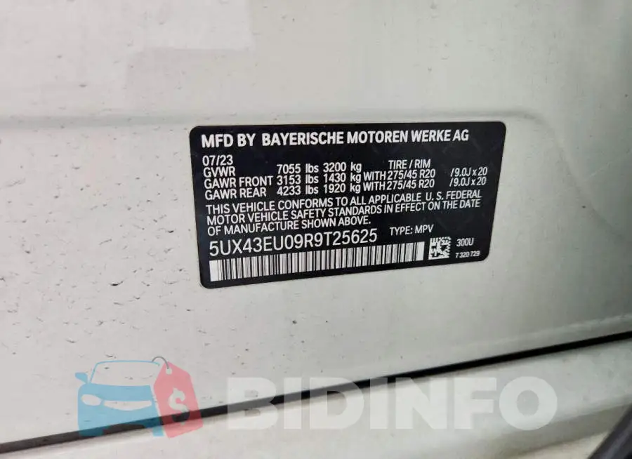 5UX43EU09R9T25625 Photo# 13