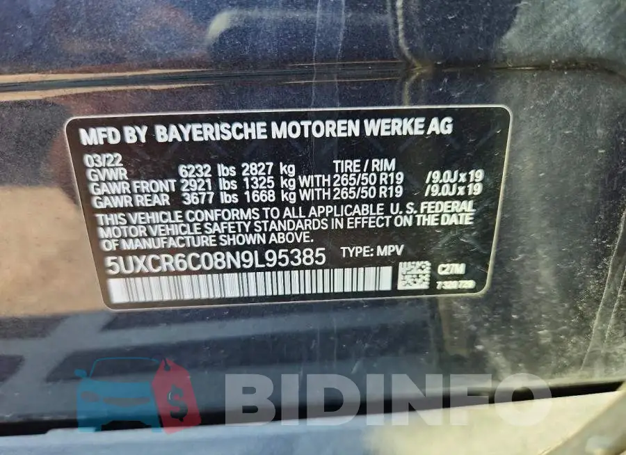 5UXCR6C08N9L95385 Photo# 13