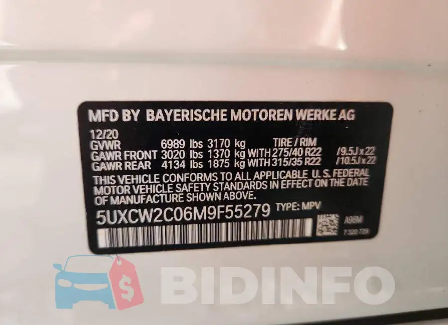 5UXCW2C06M9F55279 Photo# 14