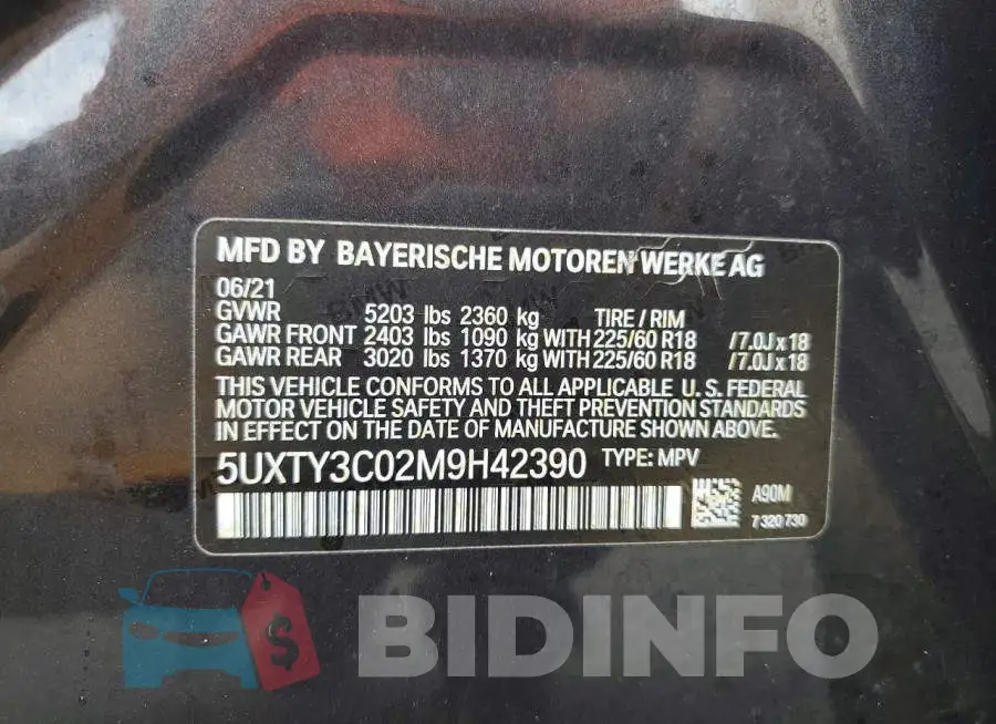 5UXTY3C02M9H42390 Photo# 13