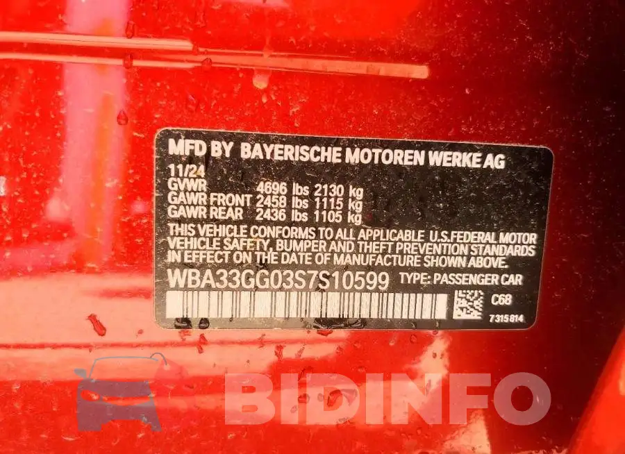WBA33GG03S7S10599 Photo# 12