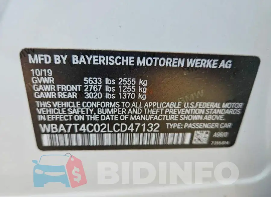 WBA7T4C02LCD47132 Photo# 12