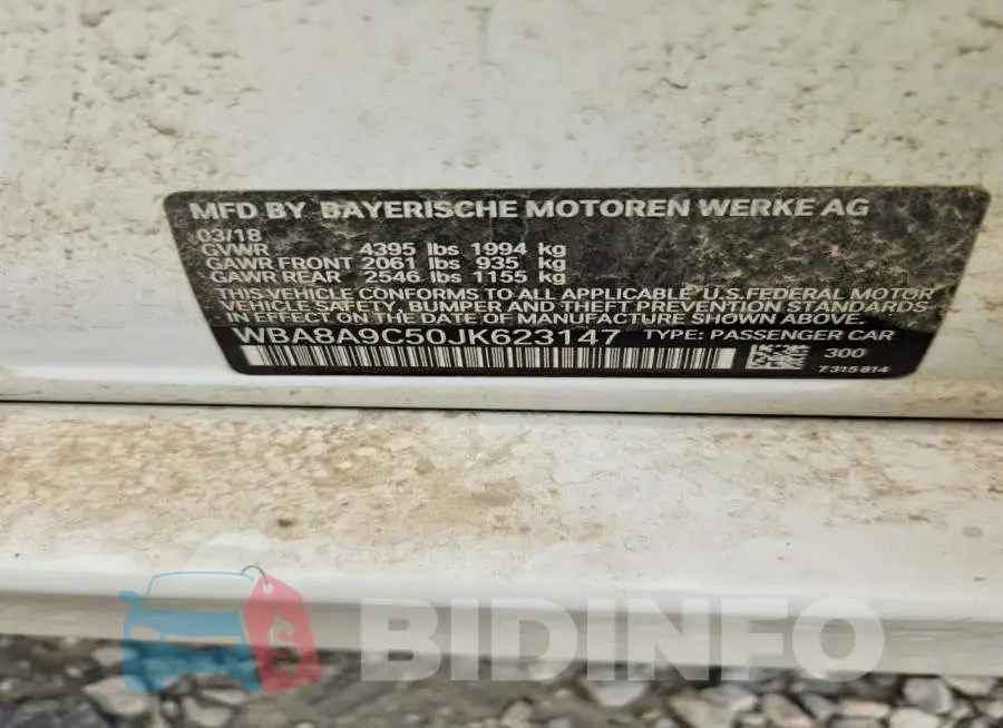 WBA8A9C50JK623147 Photo# 13