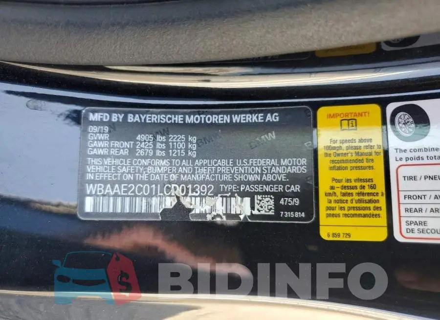 WBAAE2C01LCD01392 Photo# 12