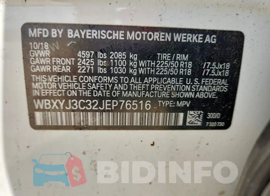 WBXYJ3C32JEP76516 Photo# 12
