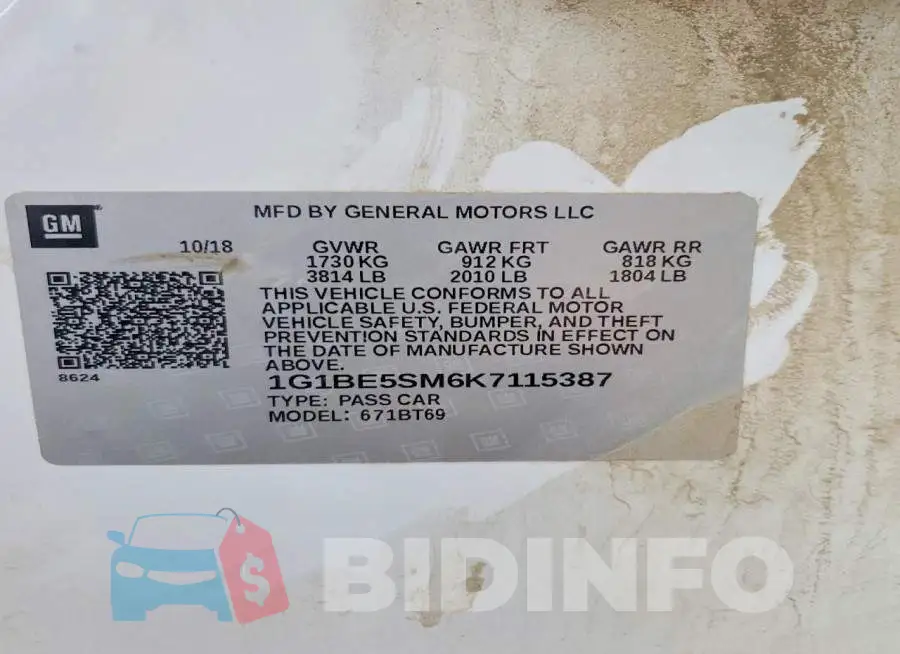 1G1BE5SM6K7115387 Photo# 13