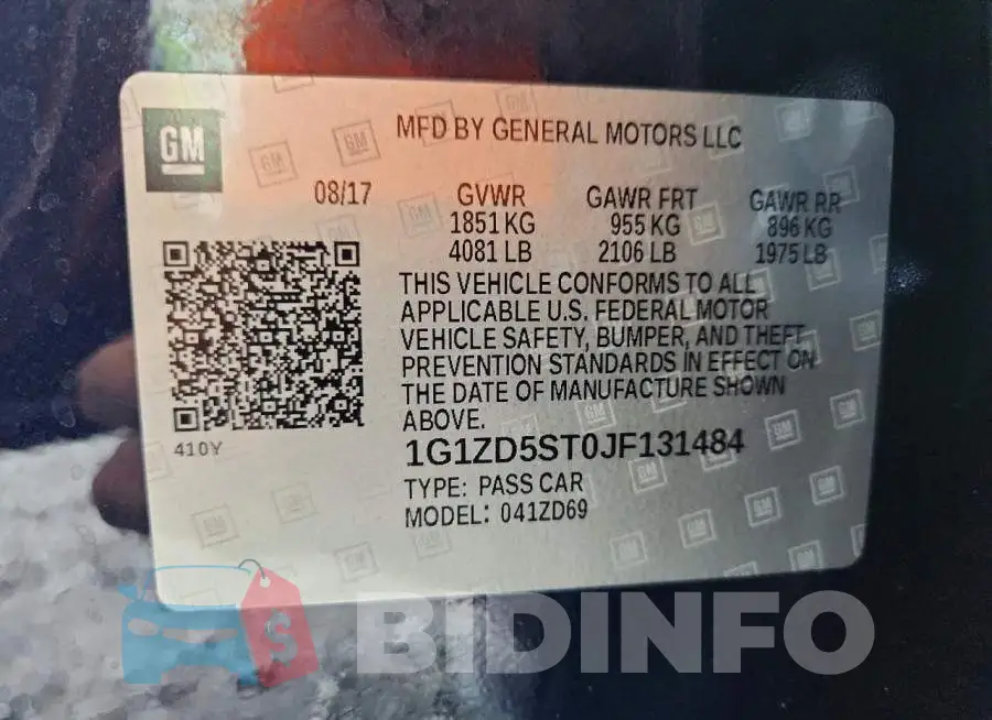 1G1ZD5ST0JF131484 Photo# 12