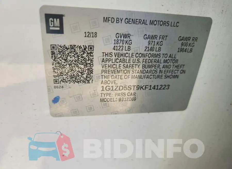 1G1ZD5ST9KF141223 Photo# 12