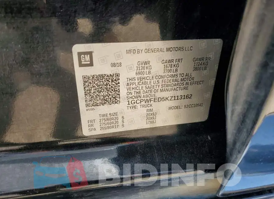1GCPWFED5KZ113162 Photo# 12