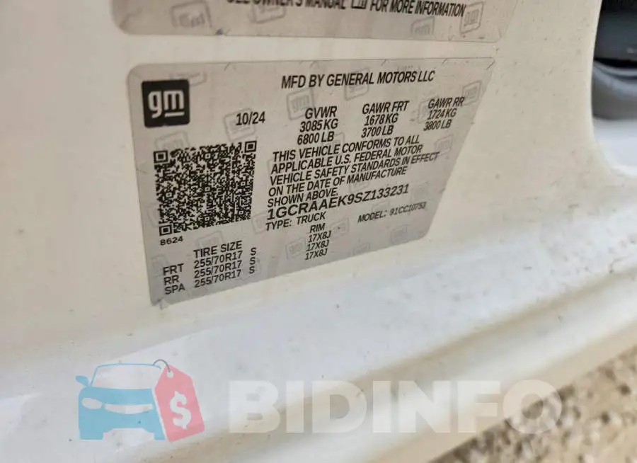 1GCRAAEK9SZ133231 Photo# 13