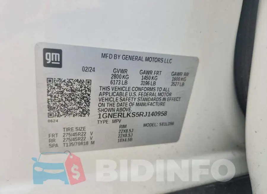 1GNERLKS5RJ140958 Photo# 13