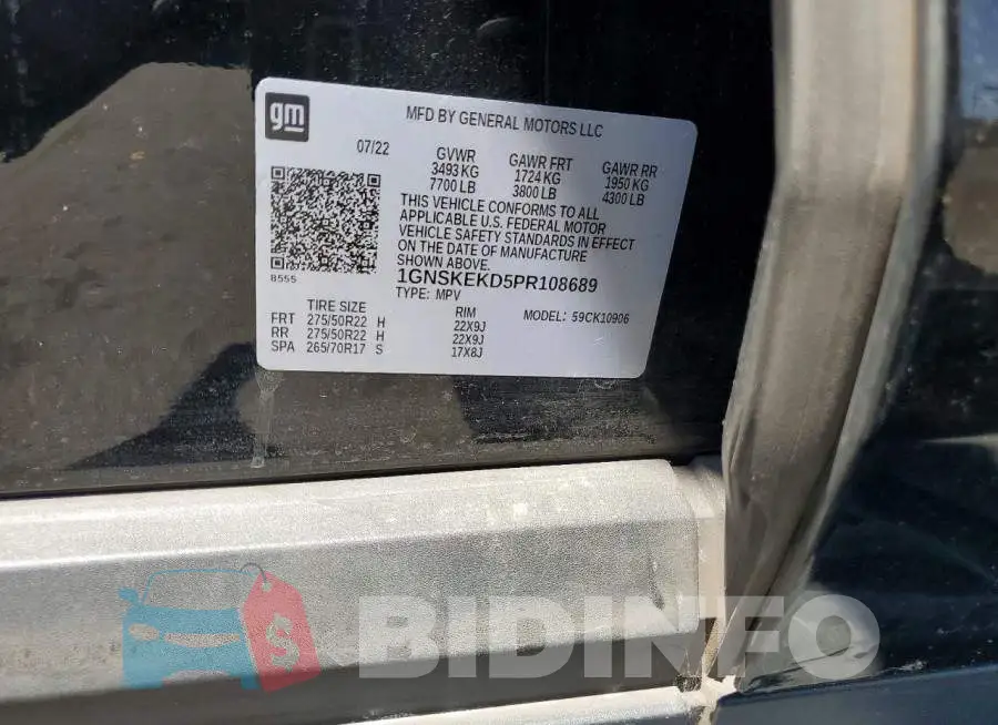1GNSKEKD5PR108689 Photo# 14