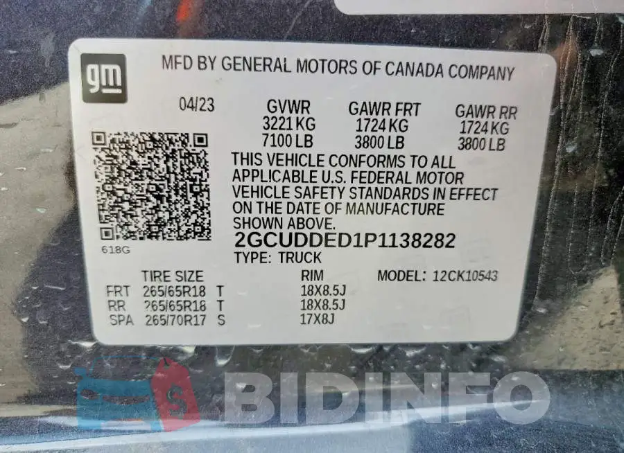 2GCUDDED1P1138282 Photo# 12