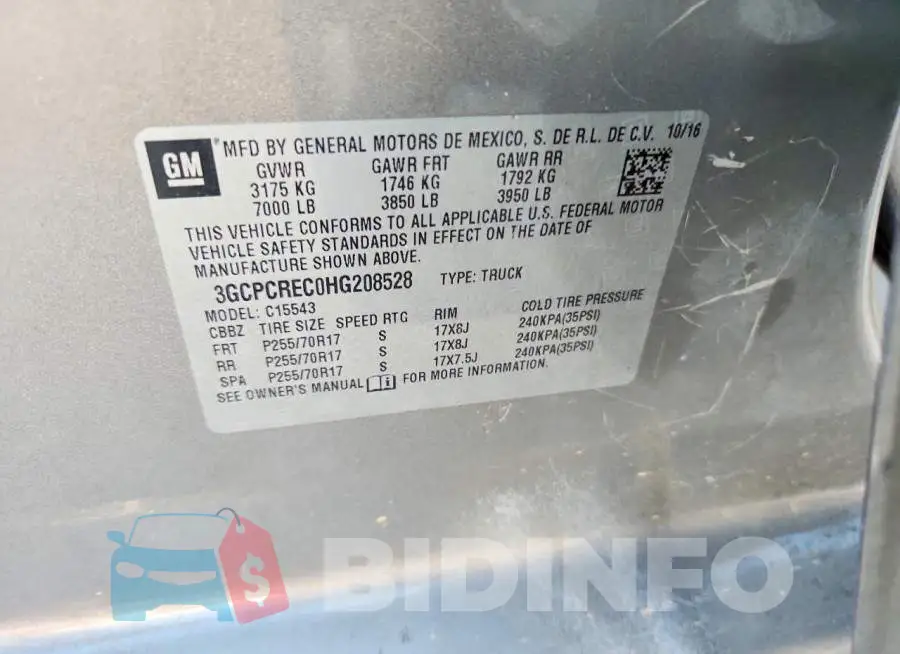 3GCPCREC0HG208528 Photo# 12