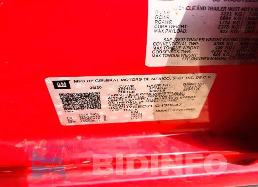 3GCUYEED2LG430647 Photo# 13